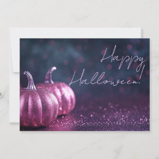 Glitzer Pumpkins Halloween-Grußkarte Einladung