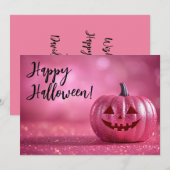 Glitzer Pumpkins Halloween-Grußkarte Einladung (Vorne/Hinten)