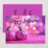 Glitzer Pumpkins Halloween-Grußkarte Einladung (Vorne/Hinten)