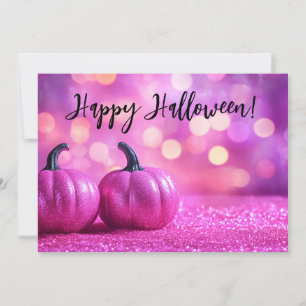 Glitzer Pumpkins Halloween-Grußkarte Einladung