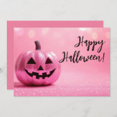 Glitzer Pumpkins Halloween-Grußkarte Einladung (Vorne/Hinten)