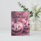 Glitzer Pumpkins Halloween-Grußkarte Postkarte (Stehend Vorderseite)