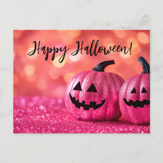 Glitzer Pumpkins Halloween-Grußkarte Postkarte