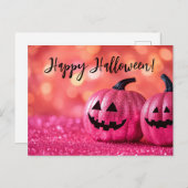 Glitzer Pumpkins Halloween-Grußkarte Postkarte (Vorne/Hinten)