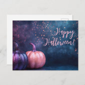 Glitzer Pumpkins Halloween-Grußkarte Postkarte (Vorne/Hinten)