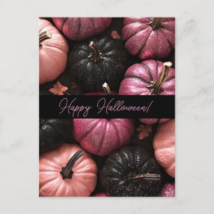 Glitzer Pumpkins Halloween-Grußkarte Postkarte