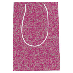 Glitzer-Punkte, rosa-silberfarbene GIFT-BAG m Mittlere Geschenktüte