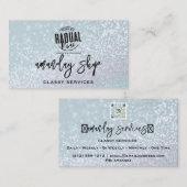 Glitzer QR-Code Logo Online Shop Aqua Water Visitenkarte (Vorne/Hinten)