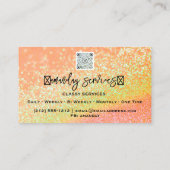 Glitzer QR-Code Logo Online Shop Orange Visitenkarte (Rückseite)
