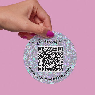 Glitzer QR-Code und benutzerdefinierter Rundaufkle Runder Aufkleber