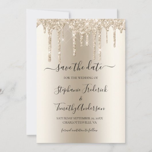 Glitzer QR Code Wedding Save The Date (Vorderseite)