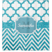 Glitzer Quatrefoil Duschvorhang (Vorderseite)