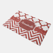 Glitzer Quatrefoil Fußmatte (Schrägansicht)