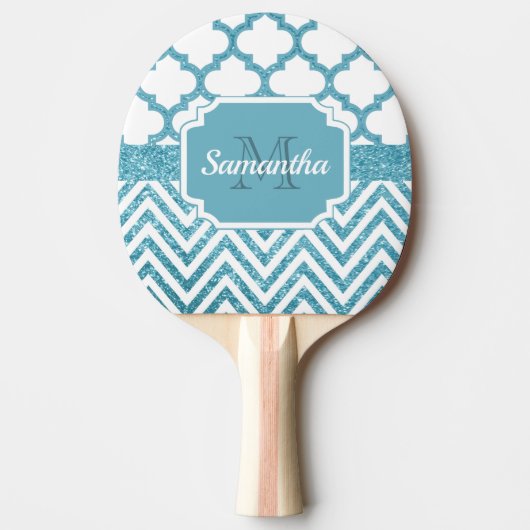 Glitzer Quatrefolie Tischtennis Schläger (Vorderseite)