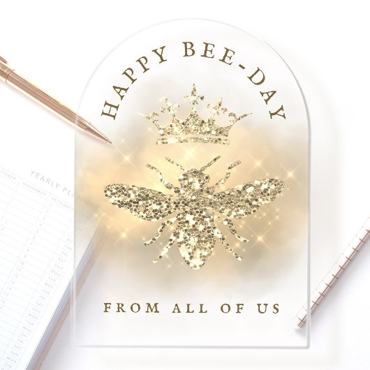 Glitzer Queen Bee Geburtstagskarte Acryleinladungen