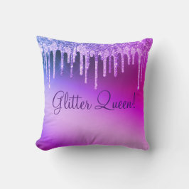 Glitzer Queen Glitzer Girly Hübsch Lila Throw Kissen