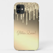 Glitzer Queen Gold Sparkle Bling Glam Case-Mate iPhone Hülle (Rückseite)