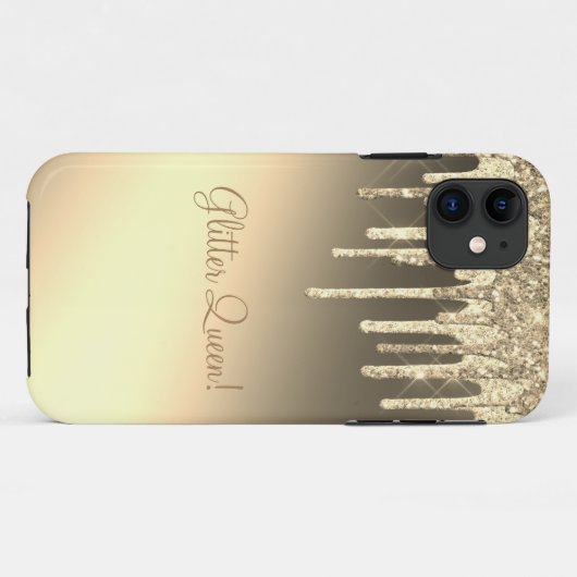 Glitzer Queen Gold Sparkle Bling Glam Case-Mate iPhone Hülle (Rückseite (Horizontal))