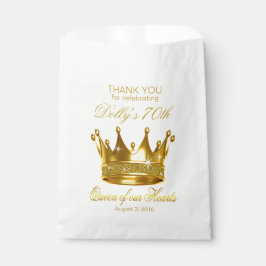 Glitzer Queen of our Hearts 70. Geburtstagskrone Geschenktütchen