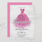 Glitzer Quinceañera Einladung (Vorne/Hinten)