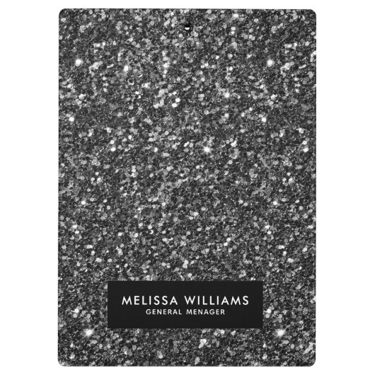 Glitzer-Rahmen für Schwarze Imitate Klemmbrett (Rückseite)