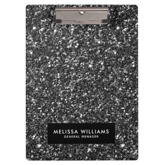 Glitzer-Rahmen für Schwarze Imitate Klemmbrett (Vorderseite)