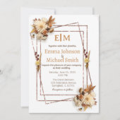 Glitzer Rahmen mit Blume Hochzeitseinladungen Einladung (Vorderseite)