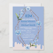 Glitzer Rahmen mit Blume Hochzeitseinladungen Einladung (Vorderseite)