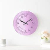 Glitzer Rahmen Rosa Sweet Numbers Blush Beauty Große Wanduhr (Zuhause)