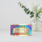 Glitzer-Rahmenereignisplaner Rainbow-Holograph Visitenkarte (Stehend Vorderseite)