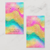 Glitzer Rainbow Alcohol Ink Splash Ohrring Display Visitenkarte (Vorne/Hinten)