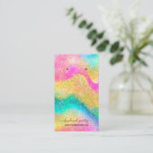 Glitzer Rainbow Alcohol Ink Splash Ohrring Display Visitenkarte (Stehend Vorderseite)