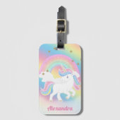 Glitzer Rainbow and Unicoron mit Personalisiertem  Gepäckanhänger (Vorderseite Vertikal)