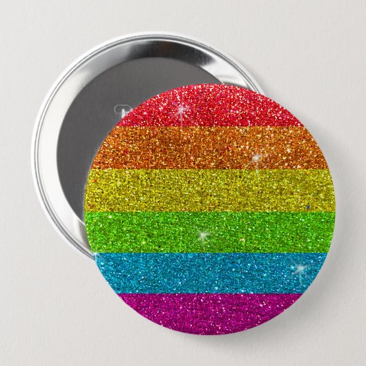 Glitzer Rainbow Flag Ehegewähr Gay Pride Button (Vorne & Hinten)