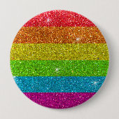 Glitzer Rainbow Flag Ehegewähr Gay Pride Button (Vorderseite)