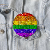 Glitzer Rainbow Flag Ehegewähr Gay Pride Button (Beispiel)