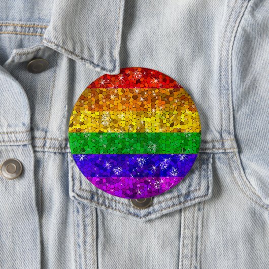 Glitzer Rainbow Flag Ehegewähr Gay Pride Button (Beispiel)