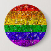 Glitzer Rainbow Flag Ehegewähr Gay Pride Button (Vorderseite)