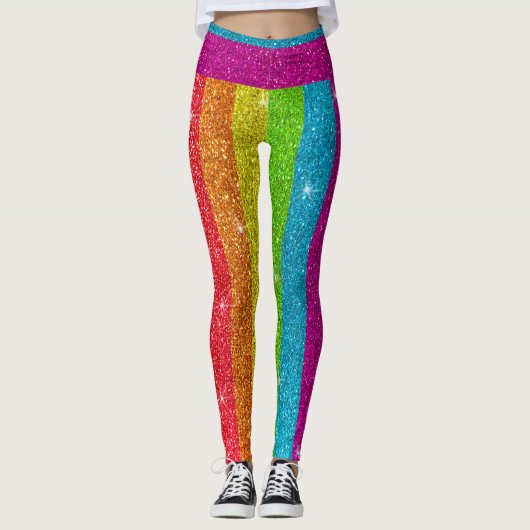 Glitzer Rainbow Flag Ehegewähr Gay Pride Leggings (Vorderseite)