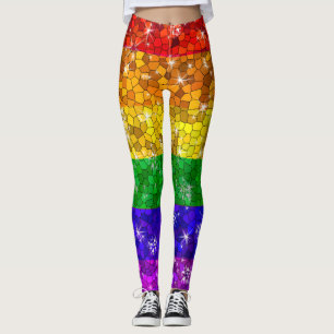 Glitzer Rainbow Flag Ehegewähr Gay Pride Leggings