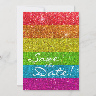 Glitzer Rainbow Flag Ehegewähr Gay Pride Save The Date