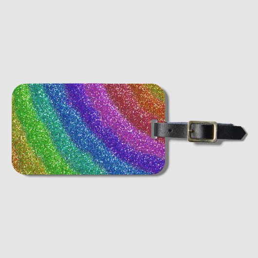 Glitzer Rainbow Gepäckanhänger (Vorderseite (Horizontal))