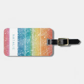Glitzer Rainbow-Gepäckmarke Gepäckanhänger (Vorderseite horizontal)