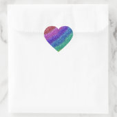 Glitzer Rainbow Herz-Aufkleber (Tasche)