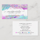 Glitzer Rainbow Holographic Brush Strokes Visitenkarte (Vorne/Hinten)