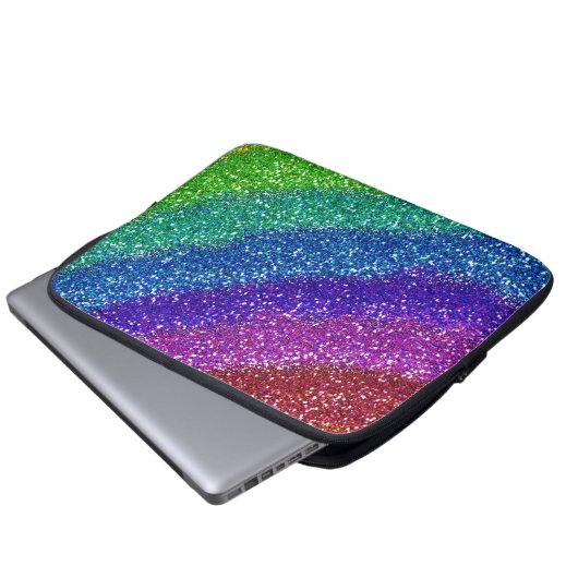 Glitzer Rainbow Laptopschutzhülle (Vorne Knopf)