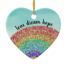 Glitzer Rainbow Liebe Dream Hope Personalisiert
