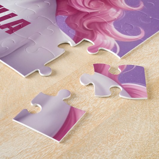 Glitzer Rainbow Niedlich Unicorn Personalisiert Puzzle (Seite)