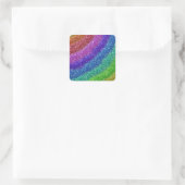 Glitzer Rainbow Quadratischer Aufkleber (Tasche)