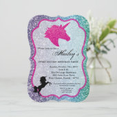 Glitzer Rainbow Unicorn Sweet 16 Birthday Einladun Einladung (Stehend Vorderseite)